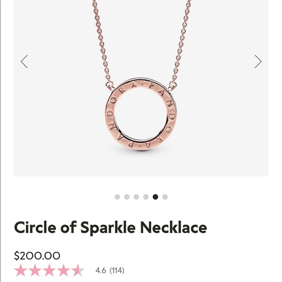 NWOT Pandora: Circle of Sparkle Necklace - Picture 7 of 8